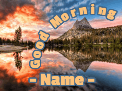 Good Morning GIF, good-morning-56 @ Editable GIFs, Fishing jumping in a morning lakeview