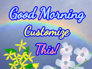 GIF: Good Morning flowers with a rainbow