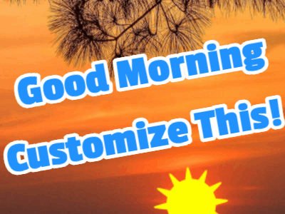 Good Morning GIF, good-morning-65 @ Editable GIFs, Orange sky morning with bird