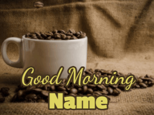 GIF: Coffee cup and coffee beans