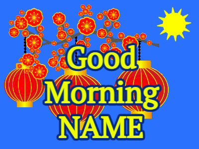 Good Morning GIF, good-morning-87 @ Editable GIFs, Good morning chinese lanterns with bird