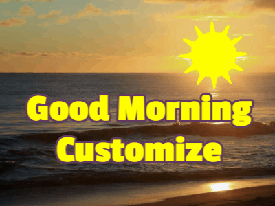 Good Morning GIF, good-morning-92 @ Editable GIFs, Ocean view sunrise and paper airplane