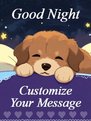 Cute Good Night Puppy GIF, good-night-24 @ Editable GIFs,Hearts in a Row Sleepy Puppy