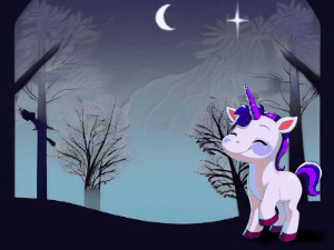 GIF: Cute Unicorn Nighttime Blessing