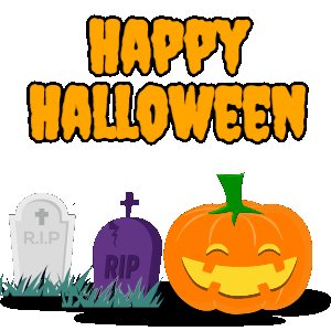 Halloween GIF, halloween-10 @ Editable GIFs, Tombstones, bats, pumpkins