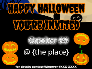 GIF: Halloween pumpkins and ghost invite