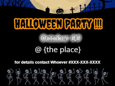 An animated Halloween party invitation gif