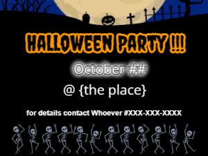 GIF: Halloween Party invitation with Dancing skeletons