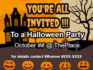 GIF: Bouncing Pumpkins Party Invitation