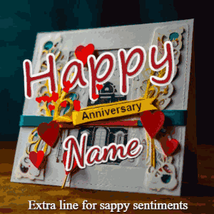 Animated Anniversary Card with Hearts and Name