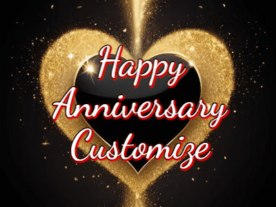 Happy Anniversary GIF, happy-anniversary-2 @ Editable GIFs,Gold Heart Anniversary on Black