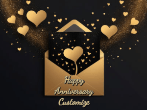 GIF: Golden Anniversary Card GIF with Sparkles and Hearts