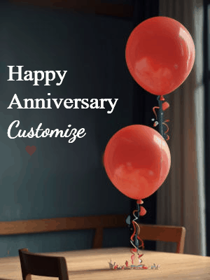 Happy Anniversary GIF, happy-anniversary-3 @ Editable GIFs,Red Balloons and Hearts