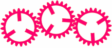 GIF: 3 Turning Cogs