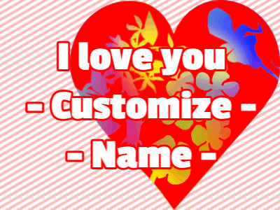 Love GIF, love-14 @ Editable GIFs, Love heart flower pattern with message