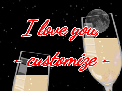 Love GIF, love-15 @ Editable GIFs,A champagne toasting a full moon