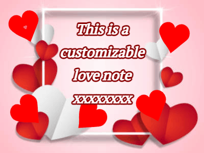 Love GIF, love-16 @ Editable GIFs, Hearts with a message in picture frame