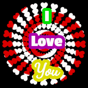 Love hearts rotating spiral