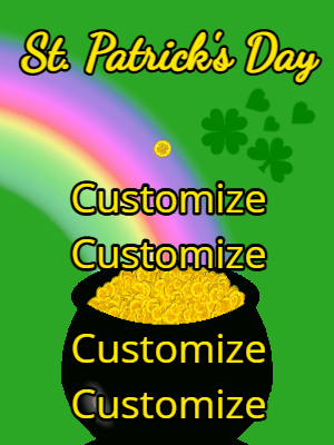 St Patrick's Day GIF, stpatricks-2 @ Editable GIFs, Gold coins and a Pot of Gold