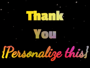 Fireworks gif with a shooting star to say thank you