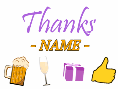 Thank You GIF, thank-you-37 @ Editable GIFs, Beer, Champagne, Gift box, Thumbs up