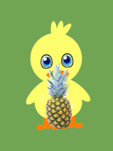 Thank you chick with a pineapple