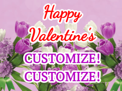 Valentine's GIF, valentines-33 @ Editable GIFs, Tulips and hearts floating up for Valentines Day