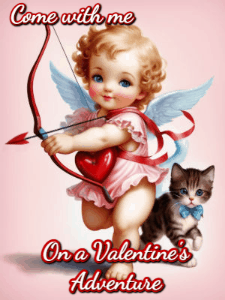 GIF: Cherub Valentine's Adventure with Kitten
