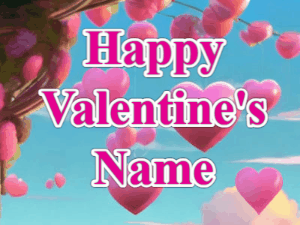 GIF: Animated Valentine's GIF with Hearts and Glitter