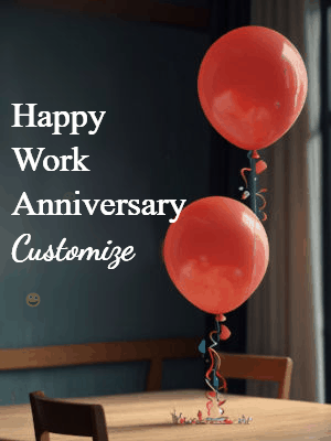 Work Anniversary GIF, work-anniversary-1 @ Editable GIFs,Red Balloons and Happy Faces